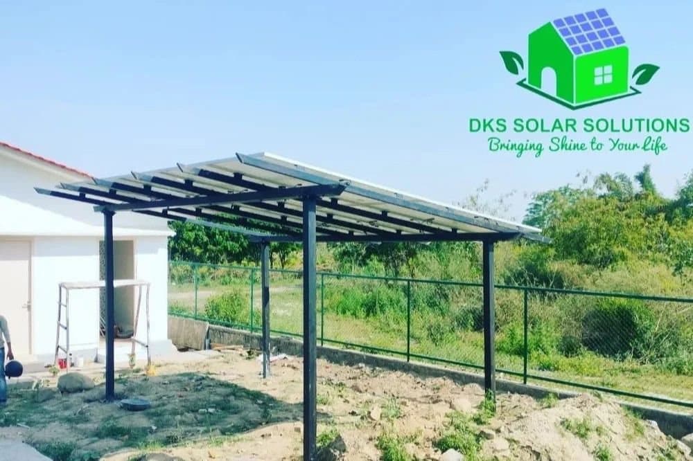 An elevated solar structure on a home