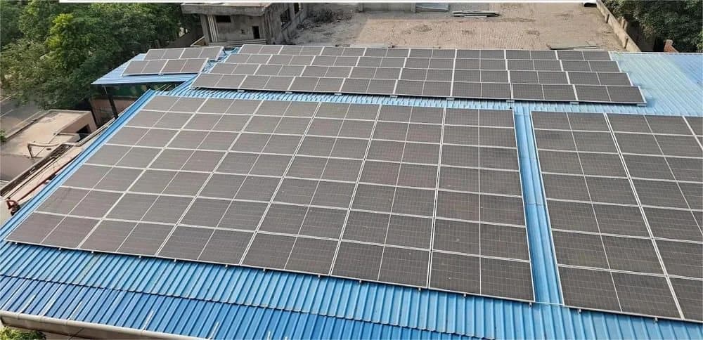 Panels on an industrial shed